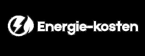 Energie-kosten logo with lightning bolt icon on black background