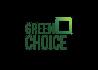 Green Choice logo with text and checkbox symbol on black background